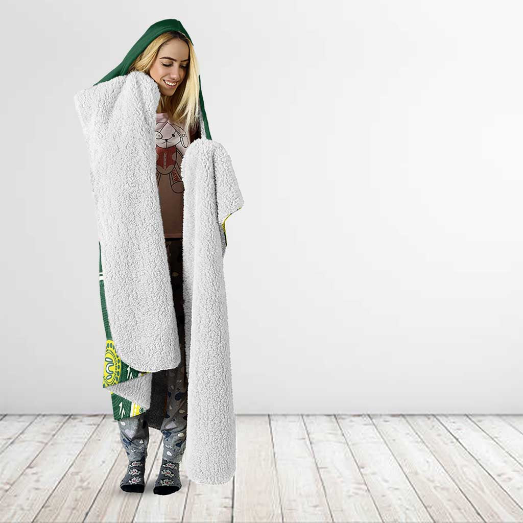 Custom Cricket Aussie Pride Hooded Blanket Indigenous Inspired - Aussie Hoodie