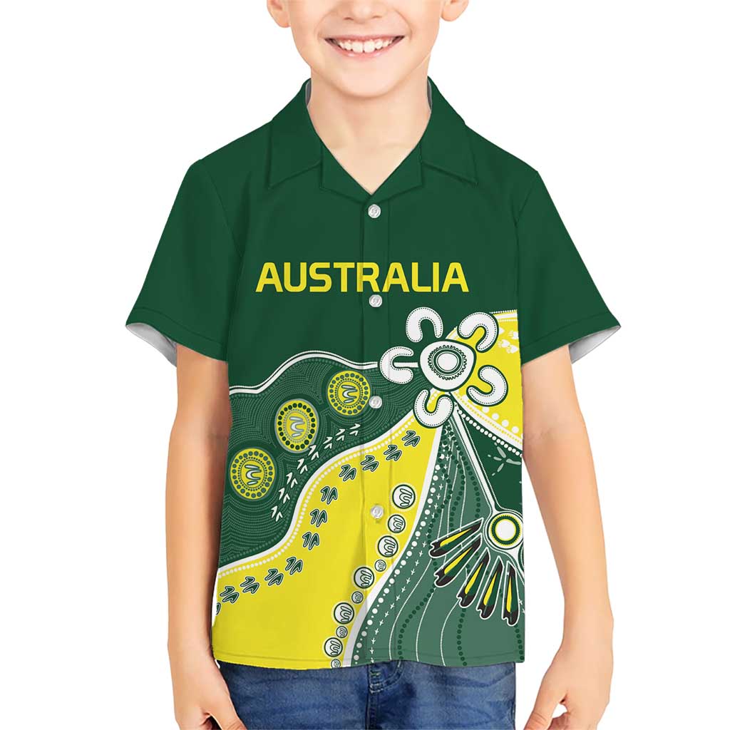 Custom Cricket Aussie Pride Kid Hawaiian Shirt Indigenous Inspired - Aussie Hoodie