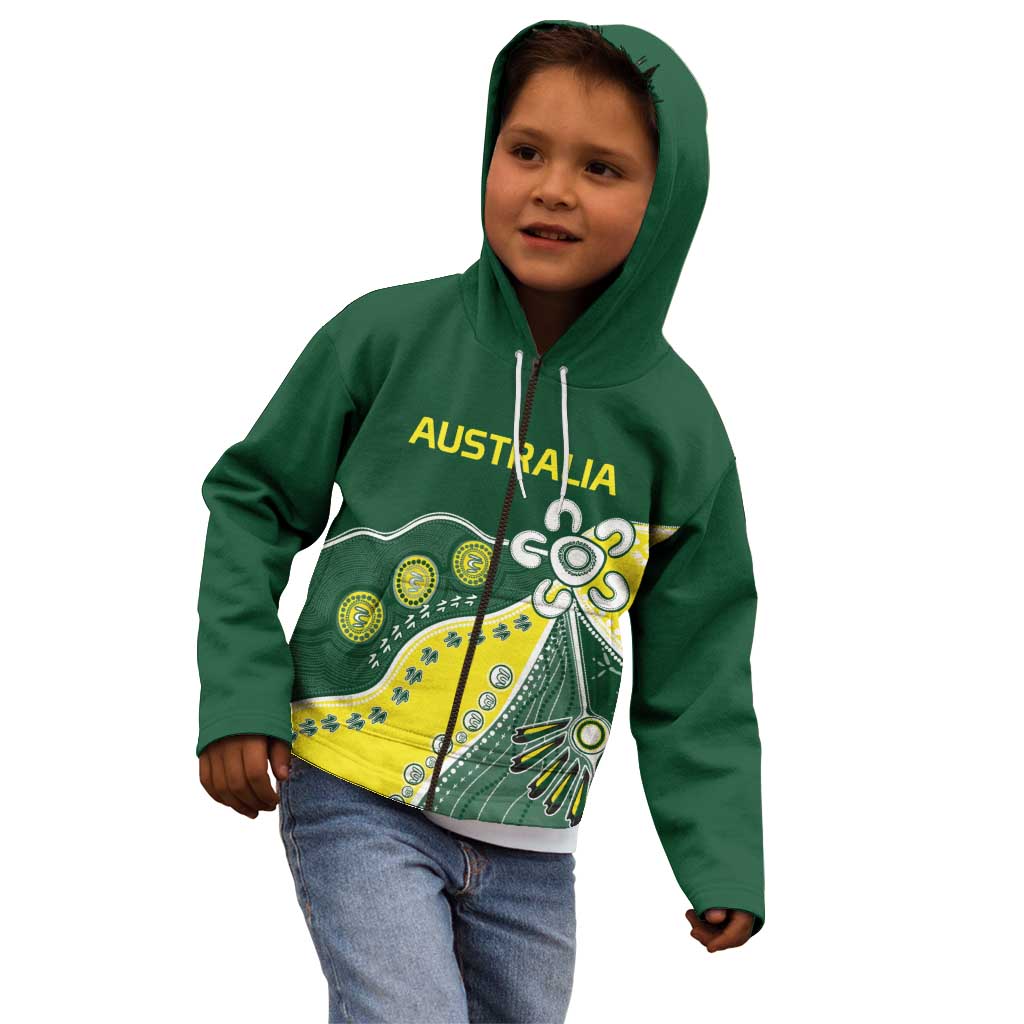 Custom Cricket Aussie Pride Kid Hoodie Indigenous Inspired - Aussie Hoodie