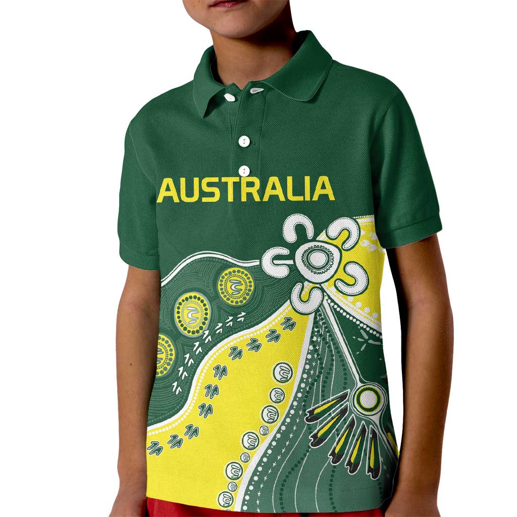 Custom Cricket Aussie Pride Kid Polo Shirt Indigenous Inspired - Aussie Hoodie