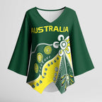 Custom Cricket Aussie Pride Kimono Sleeve Blouse Indigenous Inspired - Aussie Hoodie