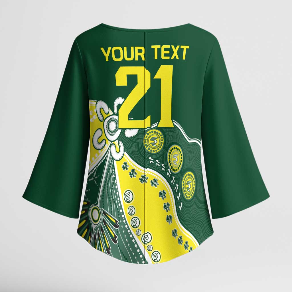 Custom Cricket Aussie Pride Kimono Sleeve Blouse Indigenous Inspired - Aussie Hoodie