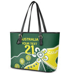 Custom Cricket Aussie Pride Leather Tote Bag Indigenous Inspired - Aussie Hoodie
