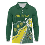 Custom Cricket Aussie Pride Long Sleeve Polo Shirt Indigenous Inspired - Aussie Hoodie