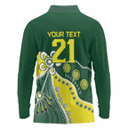 Custom Cricket Aussie Pride Long Sleeve Polo Shirt Indigenous Inspired - Aussie Hoodie