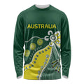 Custom Cricket Aussie Pride Long Sleeve Shirt Indigenous Inspired - Aussie Hoodie