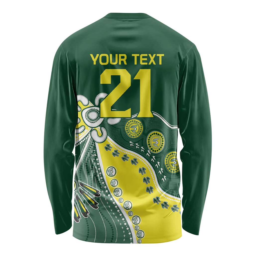 Custom Cricket Aussie Pride Long Sleeve Shirt Indigenous Inspired - Aussie Hoodie