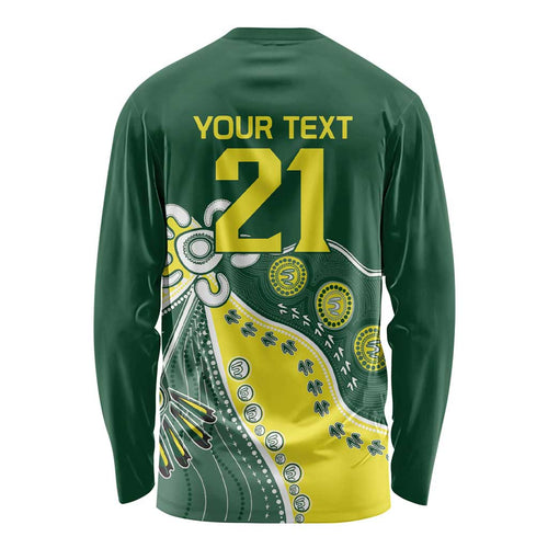 Custom Cricket Aussie Pride Long Sleeve Shirt Indigenous Inspired - Aussie Hoodie