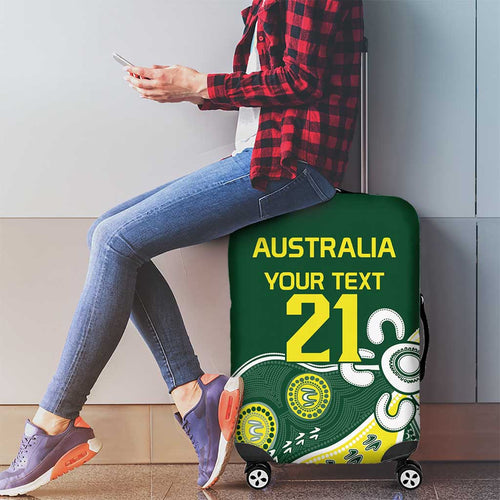 Custom Cricket Aussie Pride Luggage Cover Indigenous Inspired - Aussie Hoodie