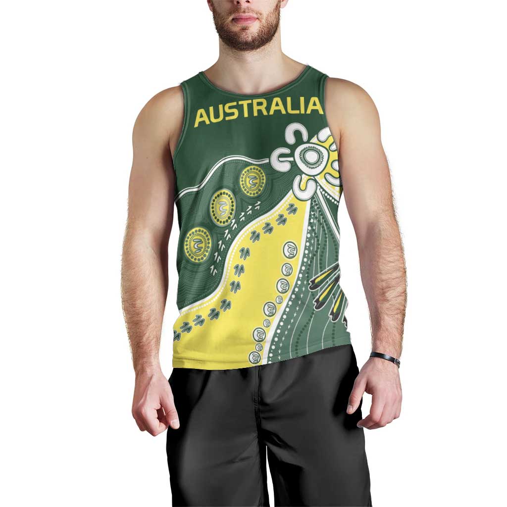 Custom Cricket Aussie Pride Men Tank Top Indigenous Inspired - Aussie Hoodie
