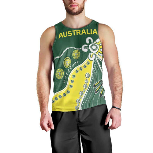 Custom Cricket Aussie Pride Men Tank Top Indigenous Inspired - Aussie Hoodie
