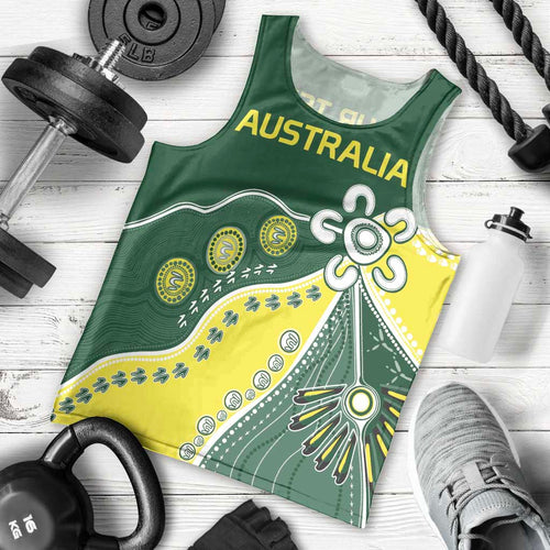 Custom Cricket Aussie Pride Men Tank Top Indigenous Inspired - Aussie Hoodie