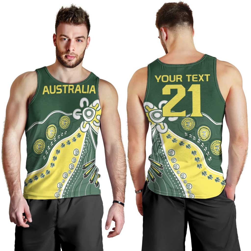 Custom Cricket Aussie Pride Men Tank Top Indigenous Inspired - Aussie Hoodie