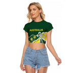 Custom Cricket Aussie Pride Raglan Cropped T Shirt Indigenous Inspired - Aussie Hoodie