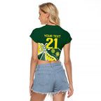 Custom Cricket Aussie Pride Raglan Cropped T Shirt Indigenous Inspired - Aussie Hoodie