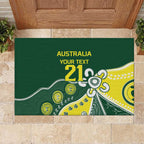 Custom Cricket Aussie Pride Rubber Doormat Indigenous Inspired - Aussie Hoodie
