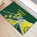 Custom Cricket Aussie Pride Rubber Doormat Indigenous Inspired - Aussie Hoodie