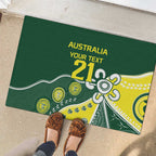 Custom Cricket Aussie Pride Rubber Doormat Indigenous Inspired - Aussie Hoodie