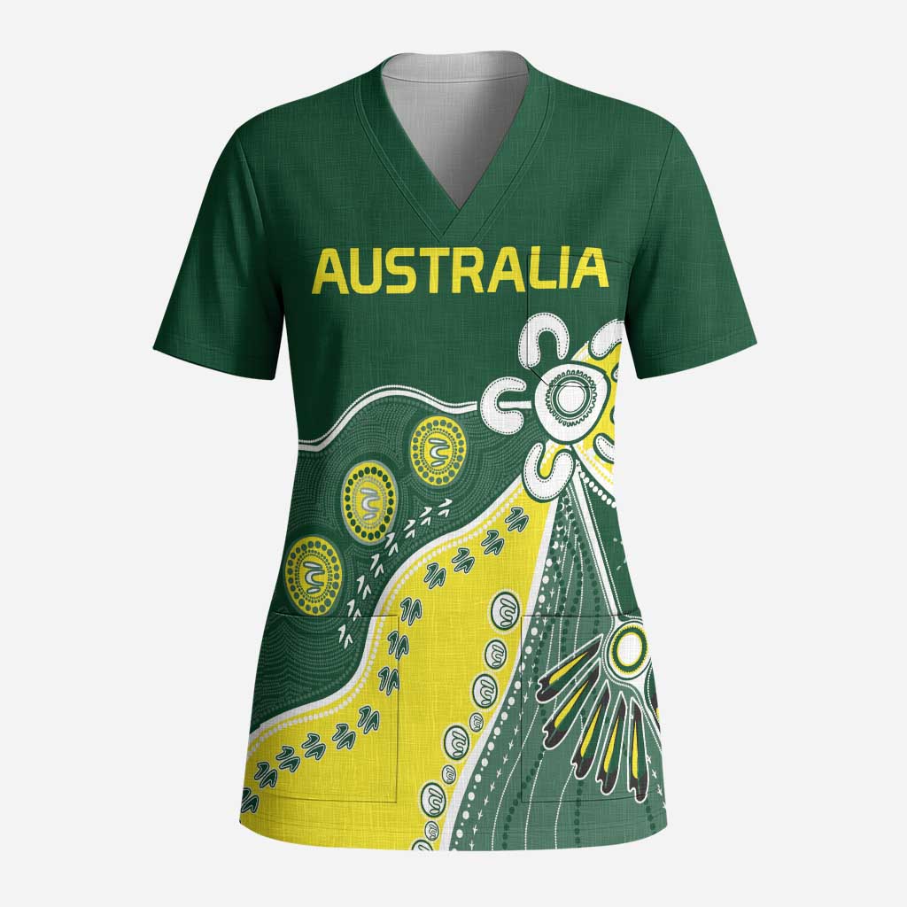 Custom Cricket Aussie Pride Scrub Top Indigenous Inspired - Aussie Hoodie