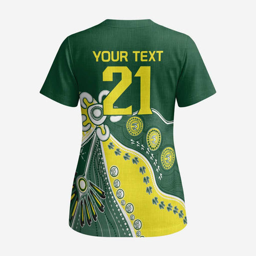 Custom Cricket Aussie Pride Scrub Top Indigenous Inspired - Aussie Hoodie