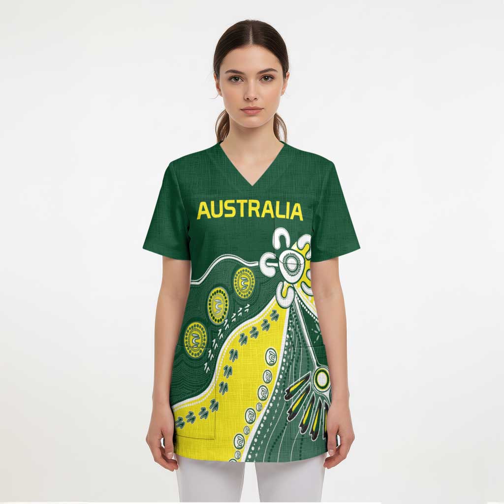 Custom Cricket Aussie Pride Scrub Top Indigenous Inspired - Aussie Hoodie