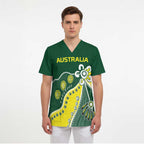 Custom Cricket Aussie Pride Scrub Top Indigenous Inspired - Aussie Hoodie
