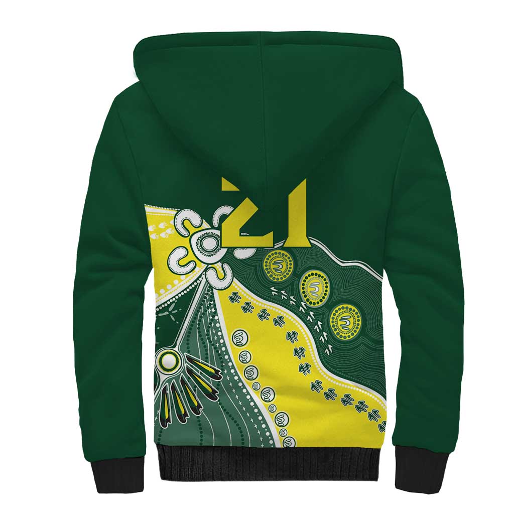 Custom Cricket Aussie Pride Sherpa Hoodie Indigenous Inspired - Aussie Hoodie
