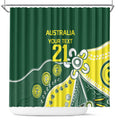 Custom Cricket Aussie Pride Shower Curtain Indigenous Inspired - Aussie Hoodie