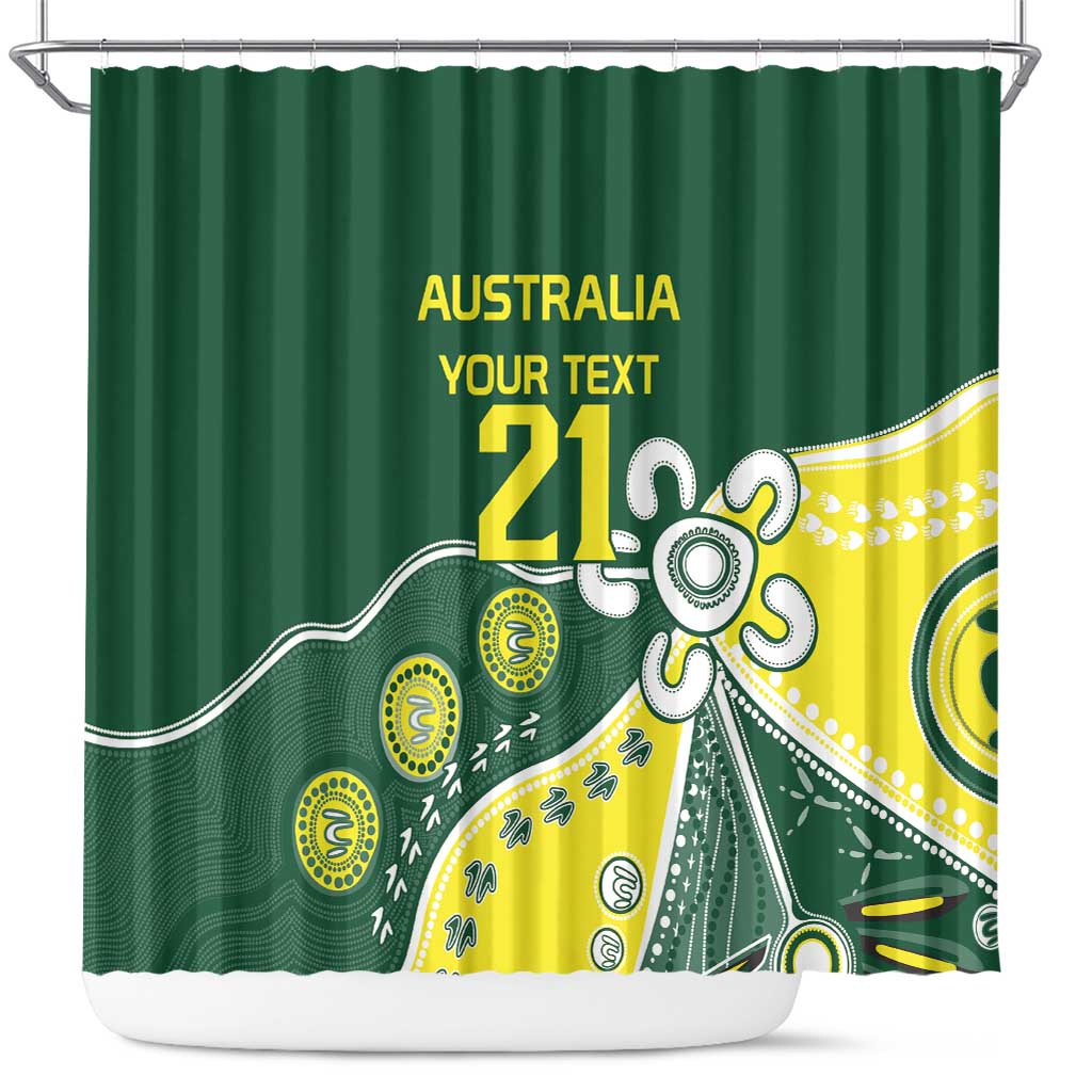 Custom Cricket Aussie Pride Shower Curtain Indigenous Inspired - Aussie Hoodie