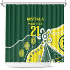 Custom Cricket Aussie Pride Shower Curtain Indigenous Inspired - Aussie Hoodie