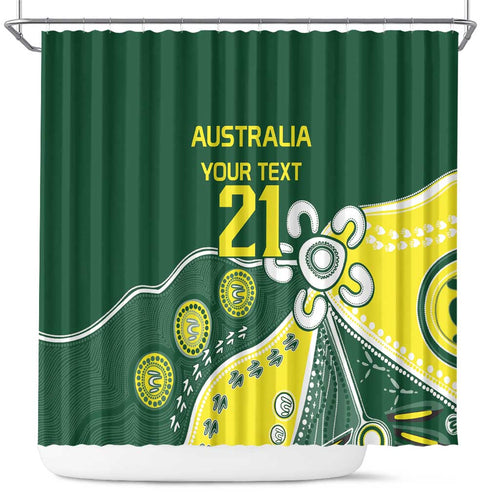 Custom Cricket Aussie Pride Shower Curtain Indigenous Inspired - Aussie Hoodie