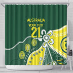 Custom Cricket Aussie Pride Shower Curtain Indigenous Inspired - Aussie Hoodie