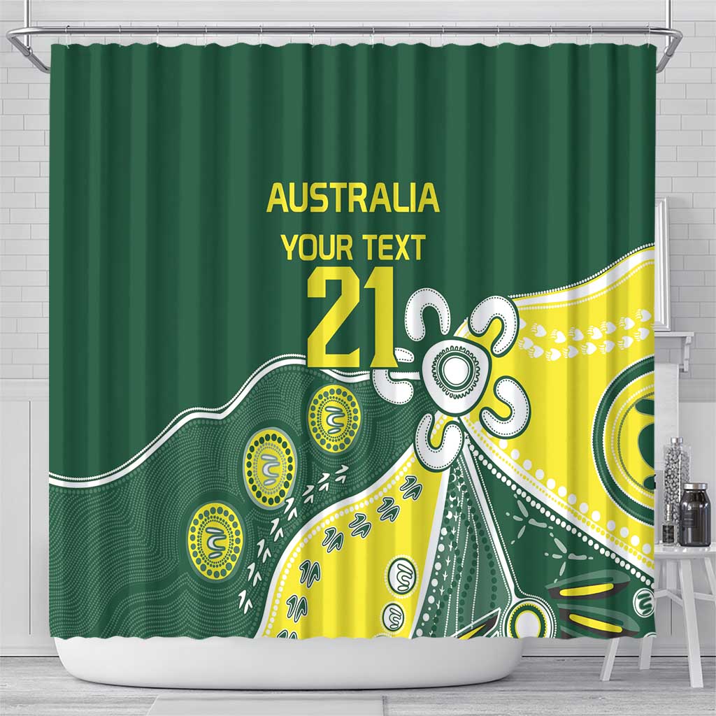 Custom Cricket Aussie Pride Shower Curtain Indigenous Inspired - Aussie Hoodie