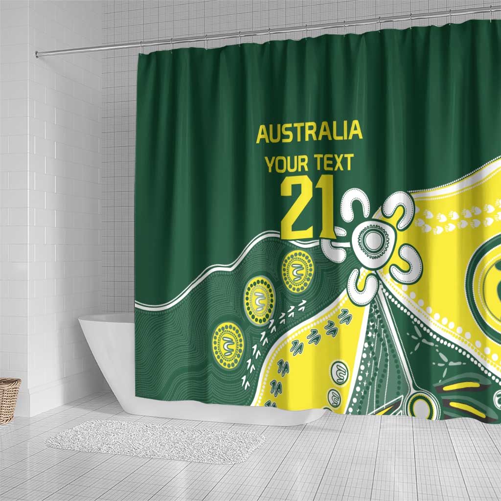 Custom Cricket Aussie Pride Shower Curtain Indigenous Inspired - Aussie Hoodie