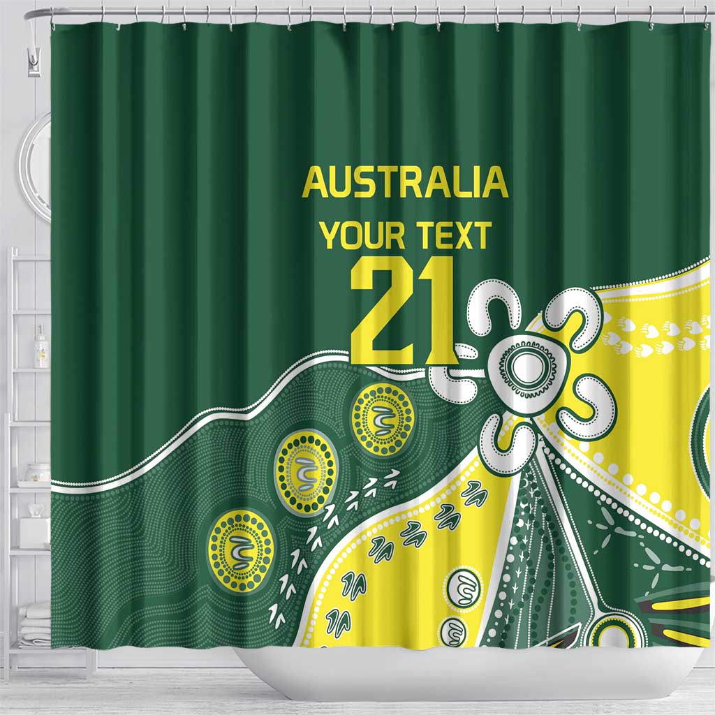 Custom Cricket Aussie Pride Shower Curtain Indigenous Inspired - Aussie Hoodie