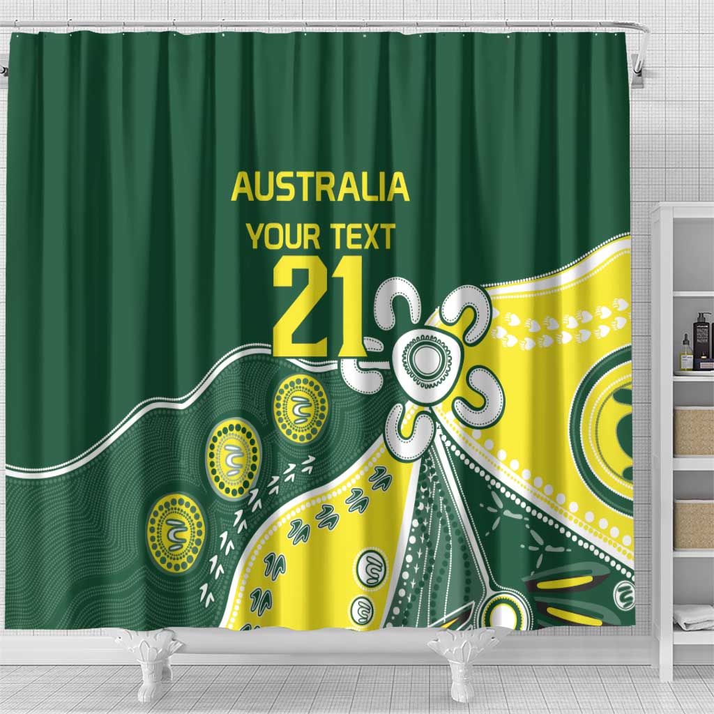 Custom Cricket Aussie Pride Shower Curtain Indigenous Inspired - Aussie Hoodie