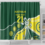Custom Cricket Aussie Pride Shower Curtain Indigenous Inspired - Aussie Hoodie