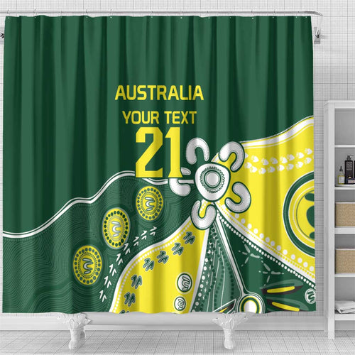 Custom Cricket Aussie Pride Shower Curtain Indigenous Inspired - Aussie Hoodie
