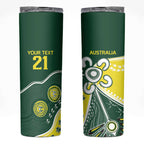 Custom Cricket Aussie Pride Skinny Tumbler Indigenous Inspired - Aussie Hoodie