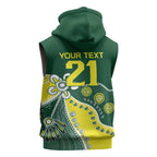 Custom Cricket Aussie Pride Sleeveless Hoodie Indigenous Inspired - Aussie Hoodie