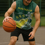 Custom Cricket Aussie Pride Sleeveless Hoodie Indigenous Inspired - Aussie Hoodie