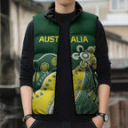 Custom Cricket Aussie Pride Sleeveless Puffer Jacket Indigenous Inspired - Aussie Hoodie
