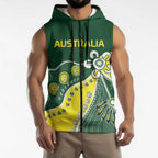 Custom Cricket Aussie Pride Sleeveless Zip Hoodie Indigenous Inspired LT9