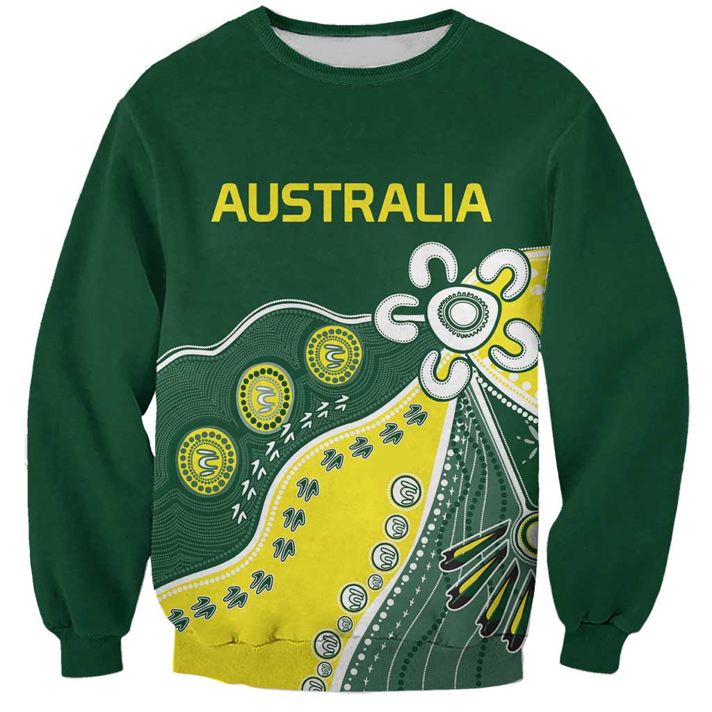 Custom Cricket Aussie Pride Sweatshirt Indigenous Inspired - Aussie Hoodie