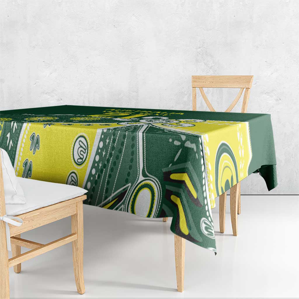 Custom Cricket Aussie Pride Tablecloth Indigenous Inspired - Aussie Hoodie