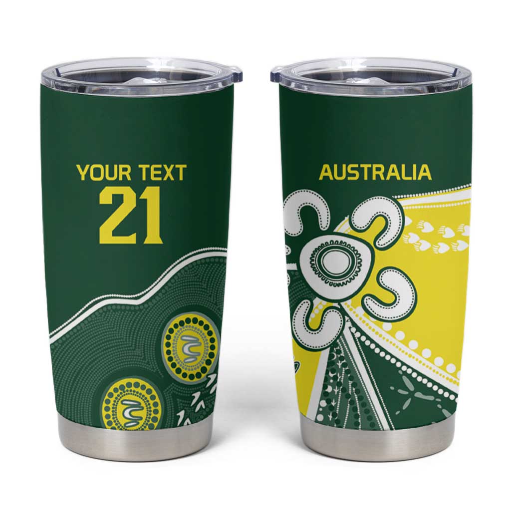 Custom Cricket Aussie Pride Tumbler Cup Indigenous Inspired - Aussie Hoodie