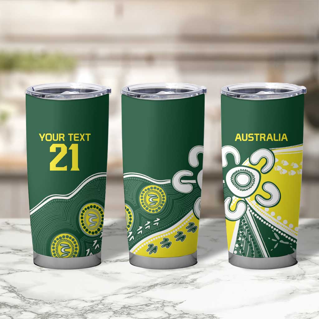 Custom Cricket Aussie Pride Tumbler Cup Indigenous Inspired - Aussie Hoodie