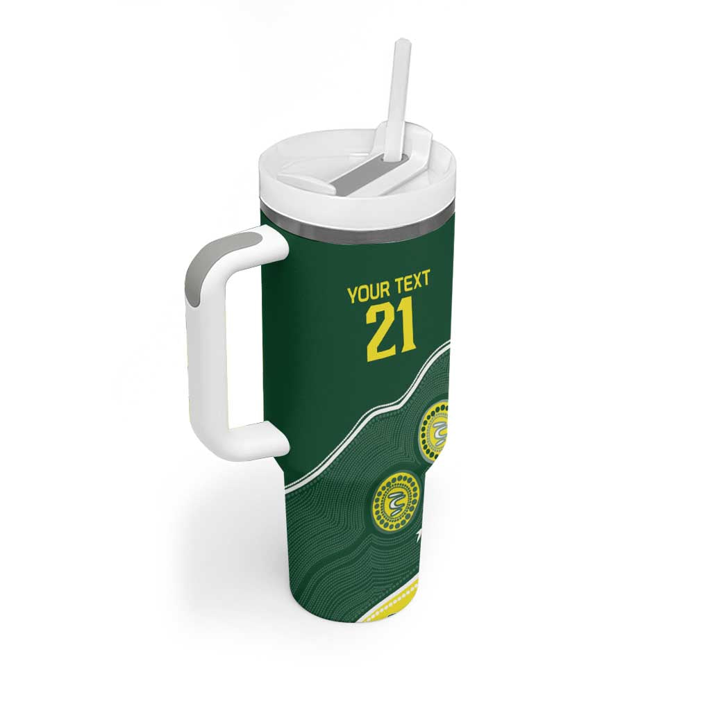 Custom Cricket Aussie Pride Tumbler With Handle Indigenous Inspired - Aussie Hoodie