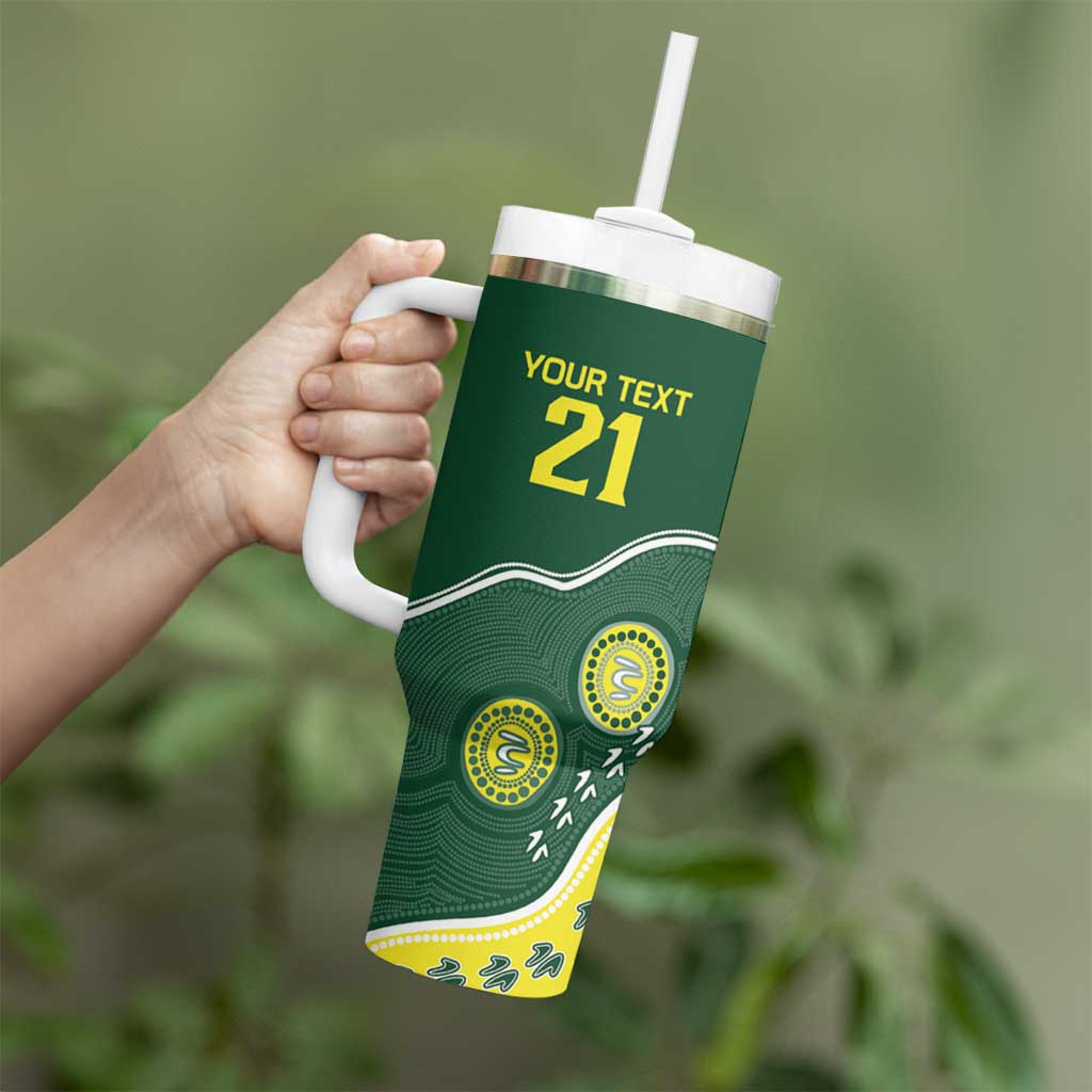 Custom Cricket Aussie Pride Tumbler With Handle Indigenous Inspired - Aussie Hoodie