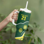 Custom Cricket Aussie Pride Tumbler With Handle Indigenous Inspired - Aussie Hoodie